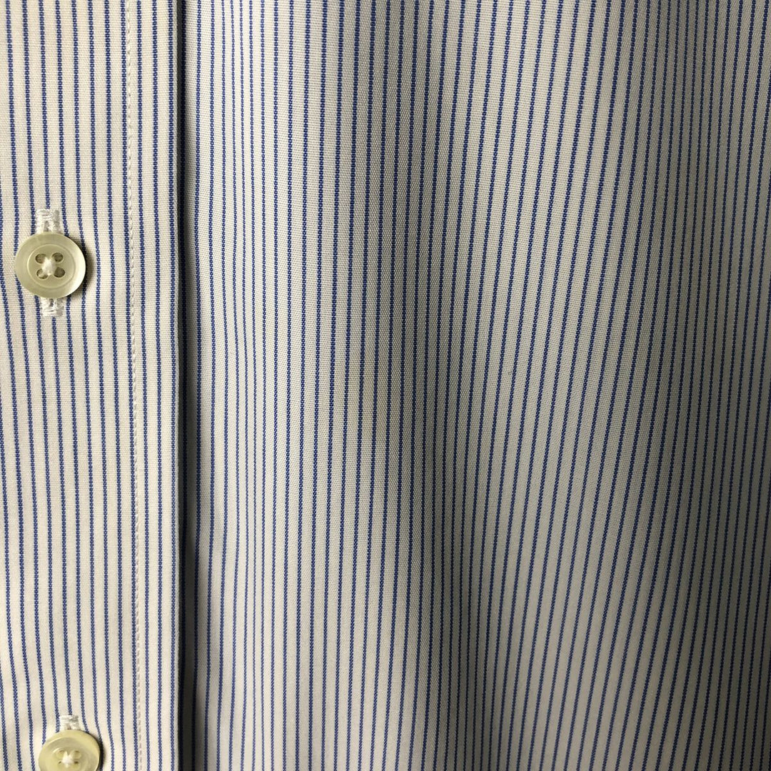 Brooks Brothers Est.1818 Short Sleeve Button-Down Striped Shirt, Men's Size L cotton blue type Vintage Second Hand