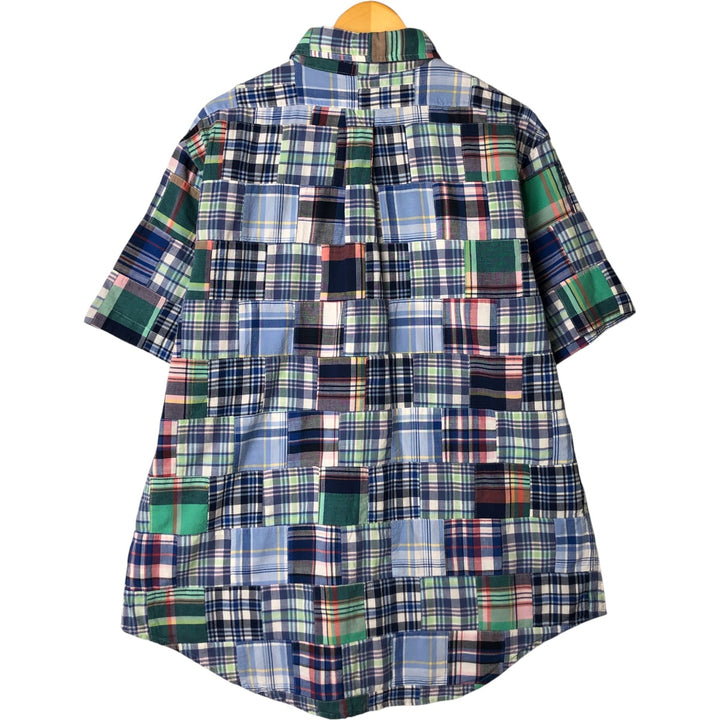 Brooks Brothers 1818 Short Sleeve Button-Down Check Shirt, Men's Size XL cotton blue type Vintage Second Hand