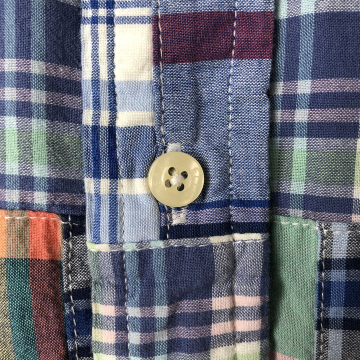 Brooks Brothers 1818 Short Sleeve Button-Down Check Shirt, Men's Size XL cotton blue type Vintage Second Hand