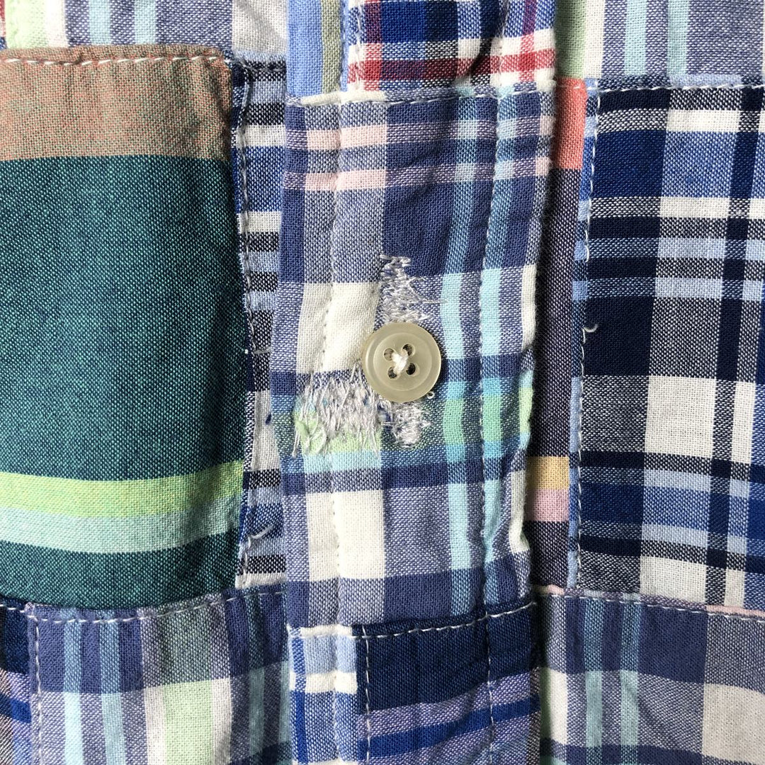 Brooks Brothers 1818 Short Sleeve Button-Down Check Shirt, Men's Size XL cotton blue type Vintage Second Hand