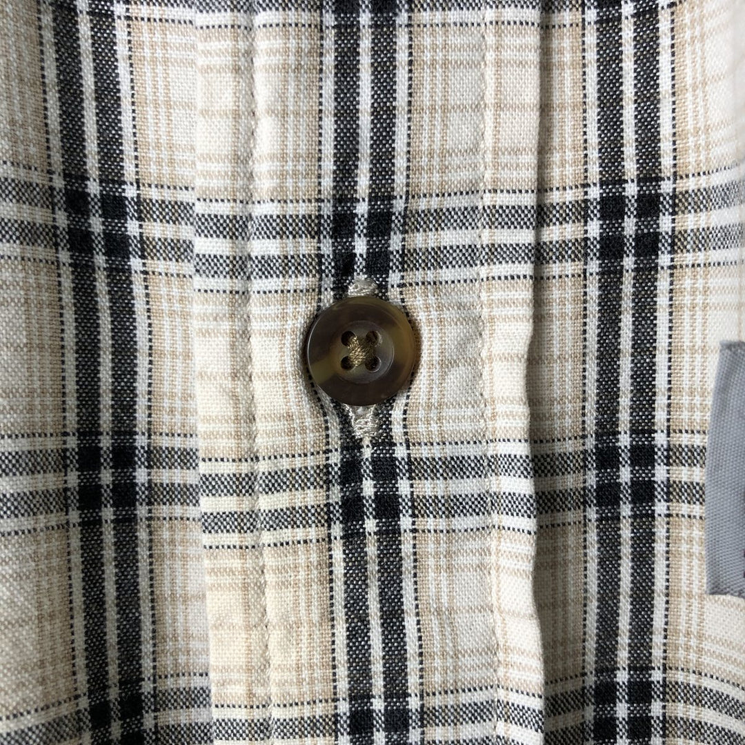 Carhartt RELAXED FIT Check Pattern Button-down Short Sleeve Work Shirt, Men's L size cotton Beige type Vintage Second Hand