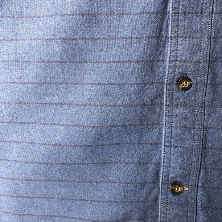 Carhartt Loose Fit Striped Button-Down Short Sleeve Work Shirt, Men's Size L cotton navy blue type Vintage Second Hand