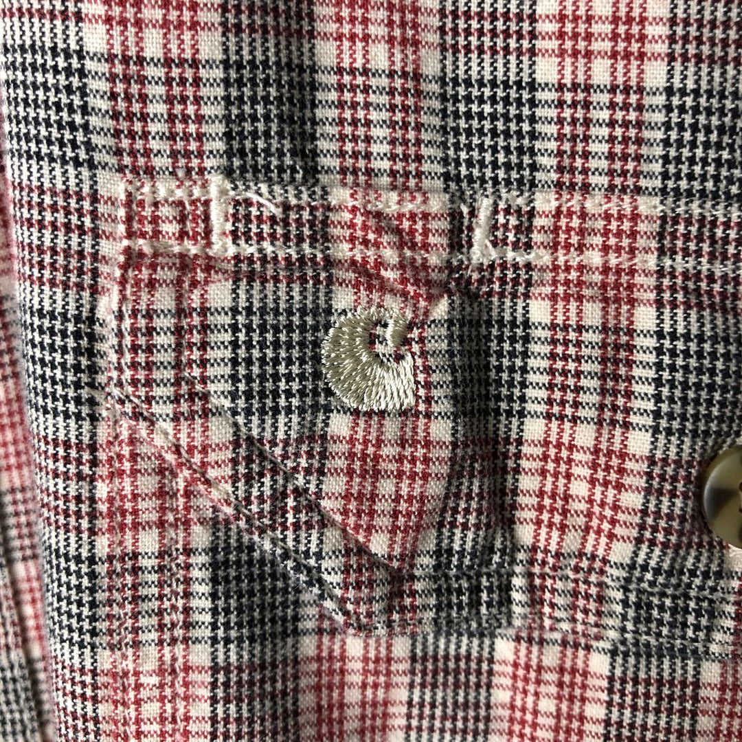 Carhartt Glen Plaid Button-Down Short Sleeve Work Shirt, Men's XL cotton red type Vintage Second Hand