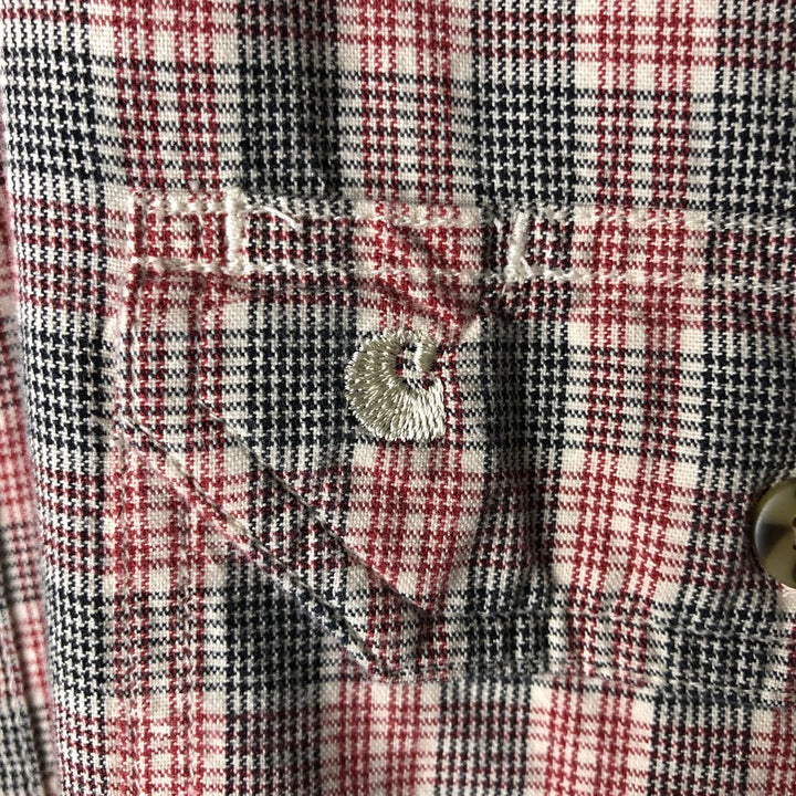 Carhartt Glen Plaid Button-Down Short Sleeve Work Shirt, Men's XL cotton red type Vintage Second Hand