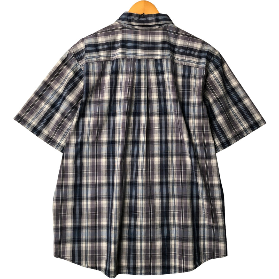 Carhartt RELAXED FIT Check Pattern Button-down Short Sleeve Work Shirt, Men's XL cotton gray type Vintage Second Hand