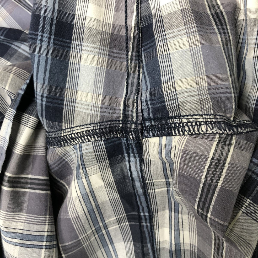 Carhartt RELAXED FIT Check Pattern Button-down Short Sleeve Work Shirt, Men's XL cotton gray type Vintage Second Hand