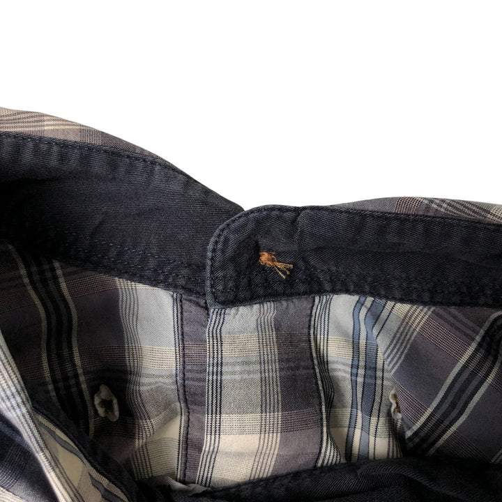 Carhartt RELAXED FIT Check Pattern Button-down Short Sleeve Work Shirt, Men's XL cotton gray type Vintage Second Hand