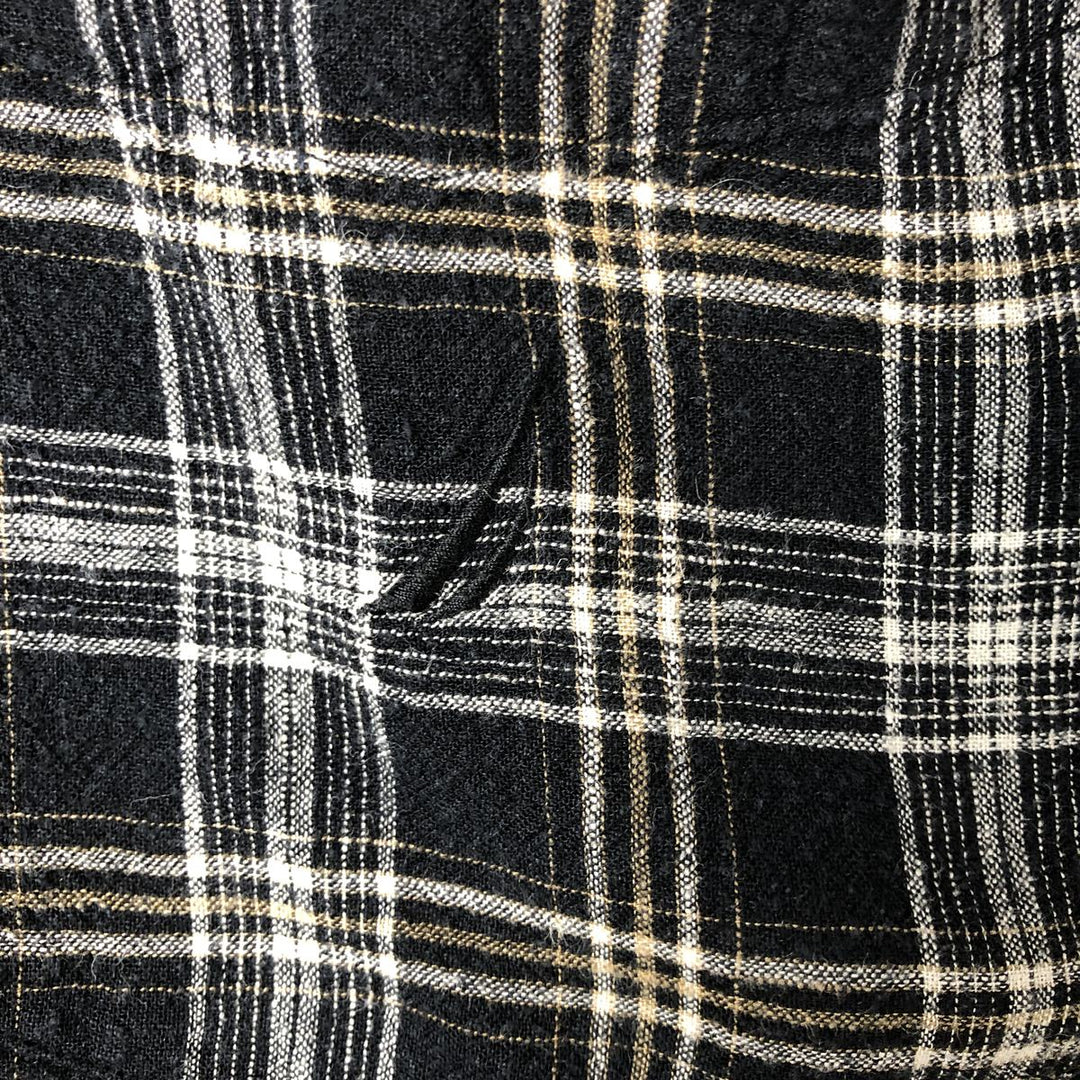 2000'S Nautica Tartan Check Short Sleeve Tencel and Linen Button-Down Shirt, Men's Size XL linen black type Vintage Second Hand