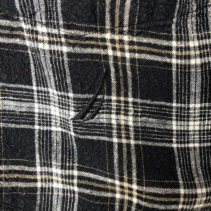 2000'S Nautica Tartan Check Short Sleeve Tencel and Linen Button-Down Shirt, Men's Size XL linen black type Vintage Second Hand