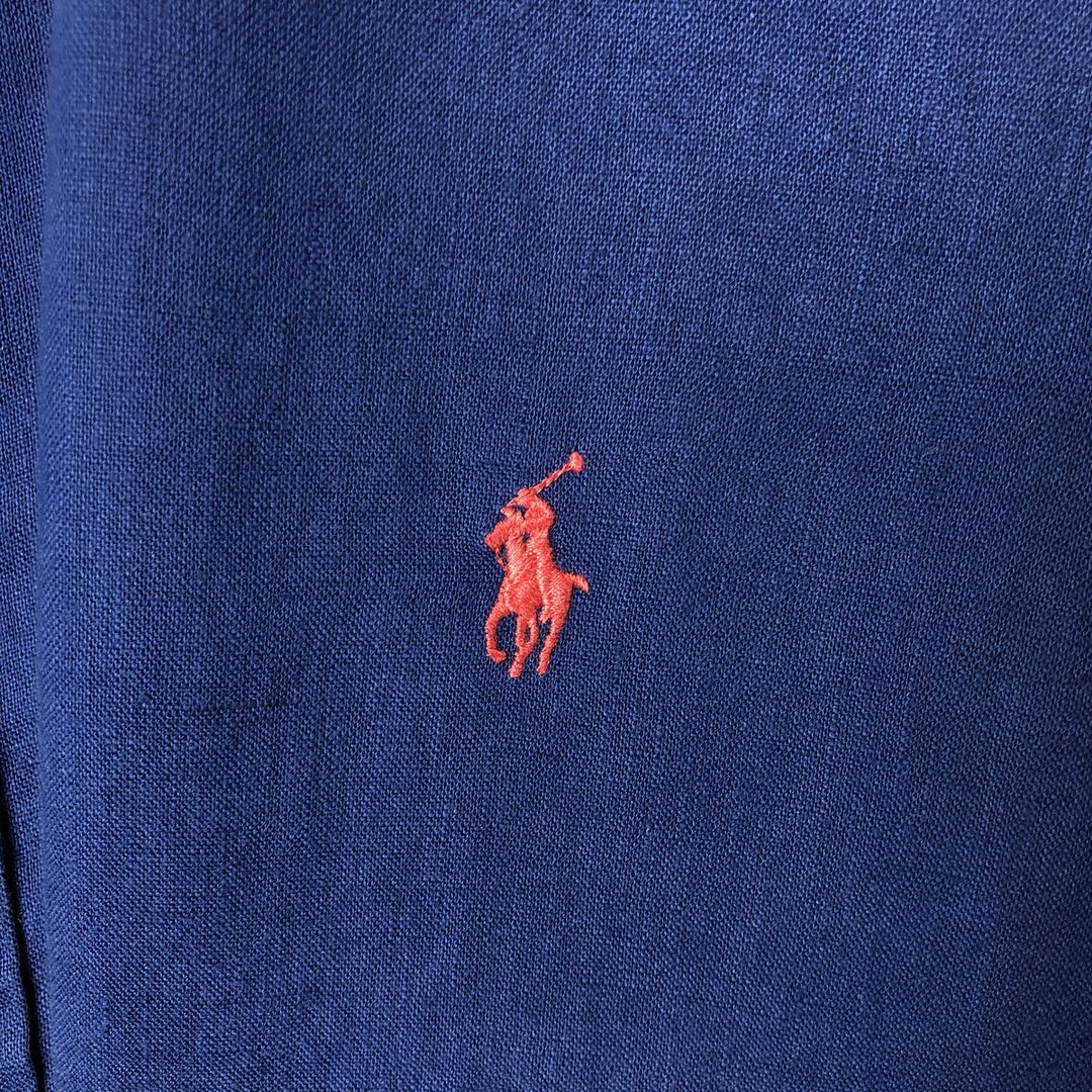 Ralph Lauren short sleeve linen button down shirt, men's size XL linen Navy blue Vintage Second Hand