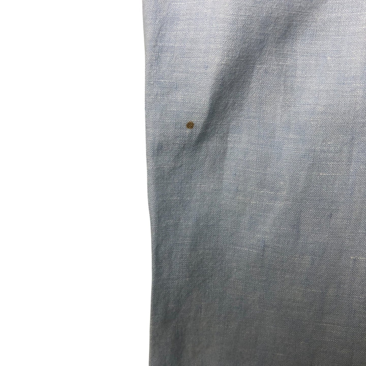 Brooks Brothers 346 short sleeve linen shirt, men's size L linen Blue type light blue Vintage Second Hand