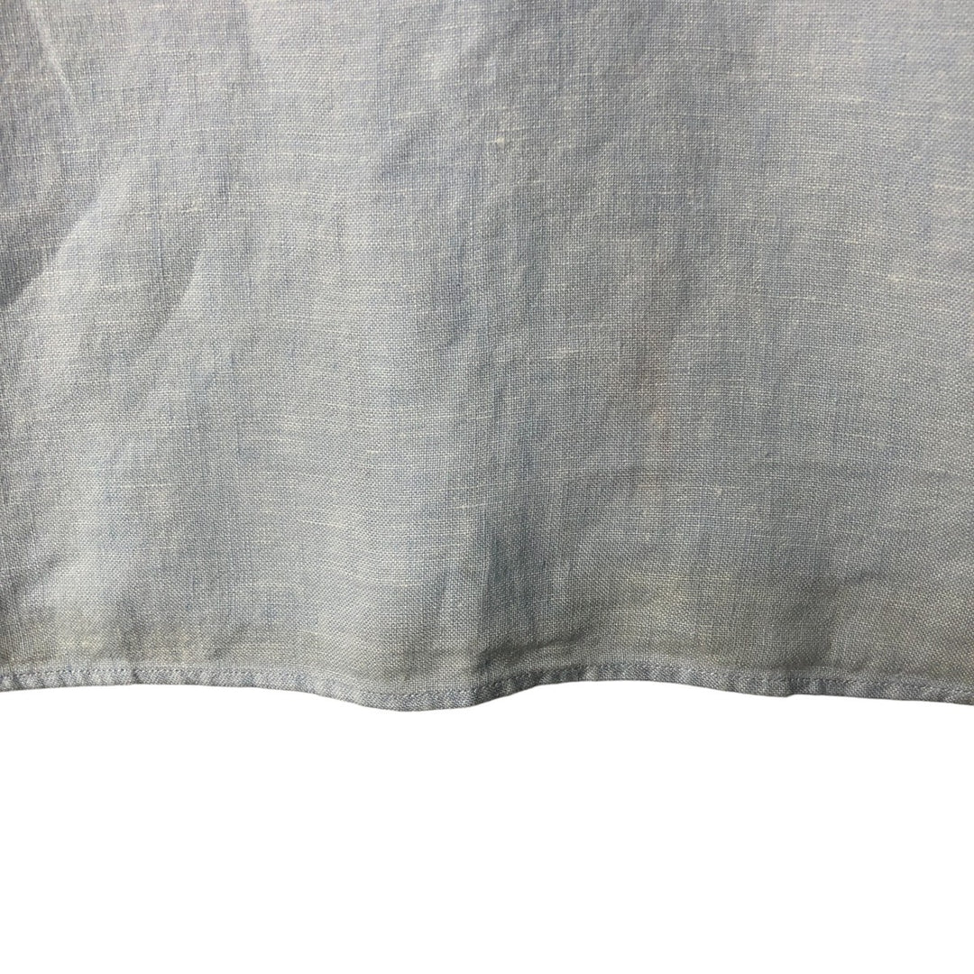 Brooks Brothers 346 short sleeve linen shirt, men's size L linen Blue type light blue Vintage Second Hand