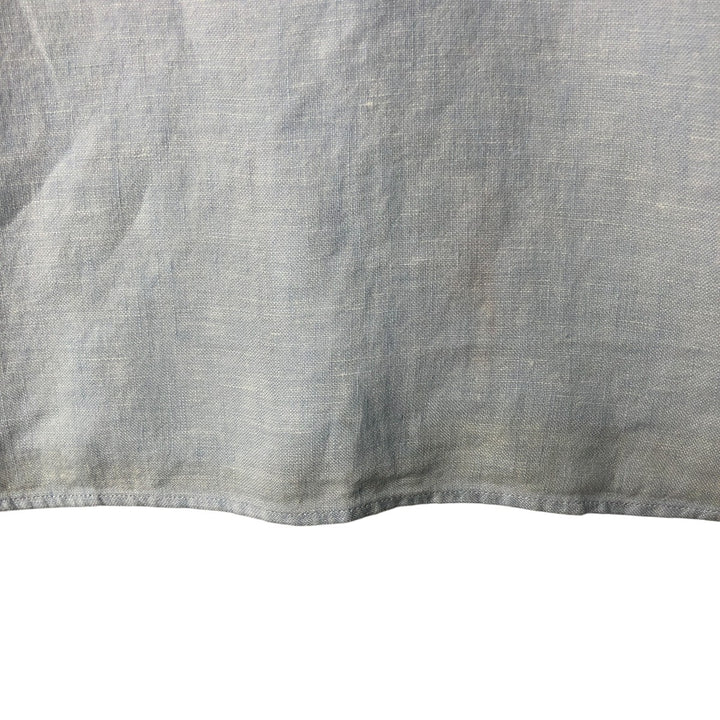 Brooks Brothers 346 short sleeve linen shirt, men's size L linen Blue type light blue Vintage Second Hand