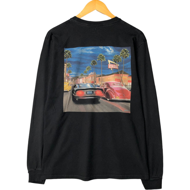 IN N OUT BURGER Advertising Long Sleeve T-Shirt, Men's Size Medium cotton black type Vintage Second Hand