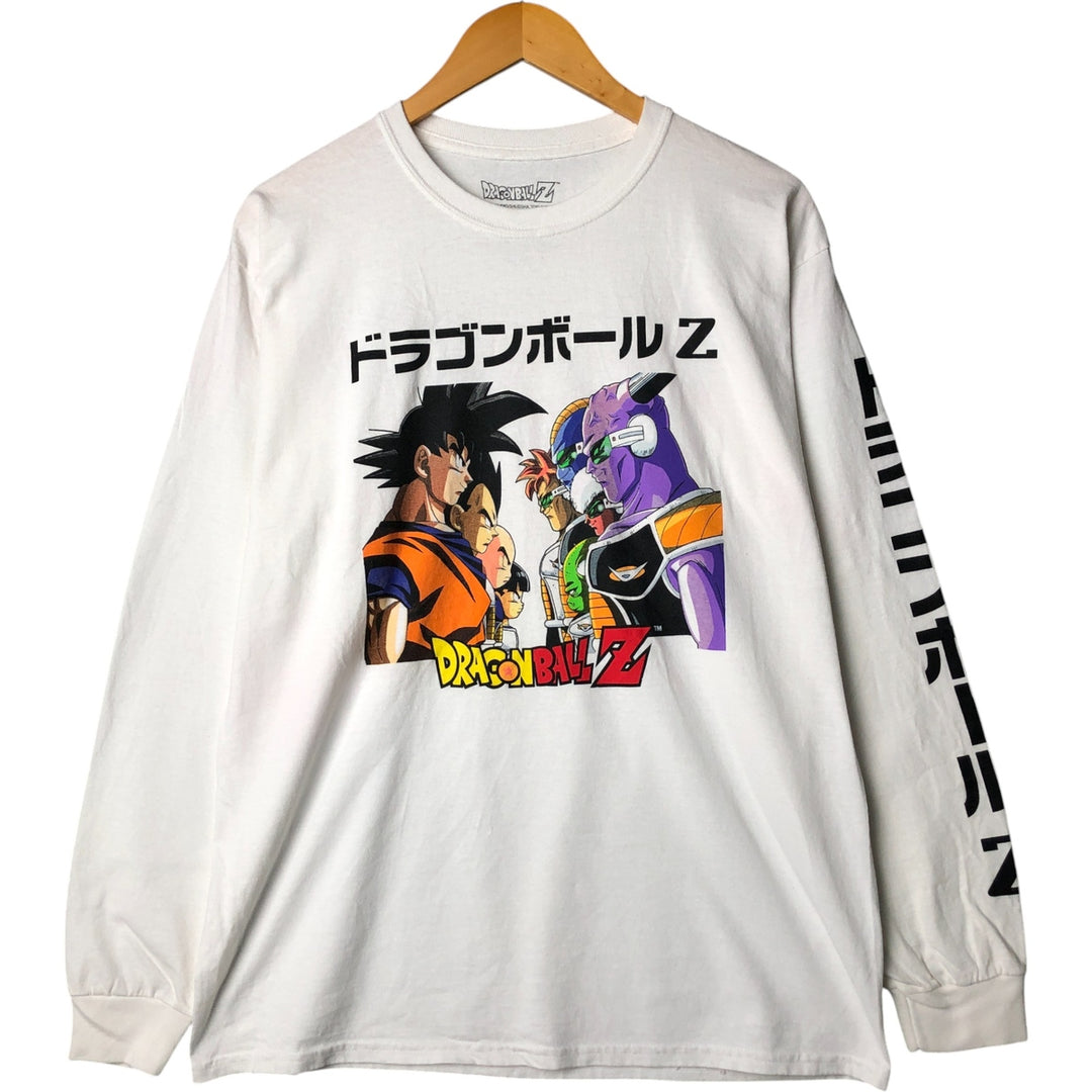 DRAGONBALL Z Dragon Ball Z Anime Character Print Long Sleeve T-Shirt, Men's Size L cotton white type Vintage Second Hand
