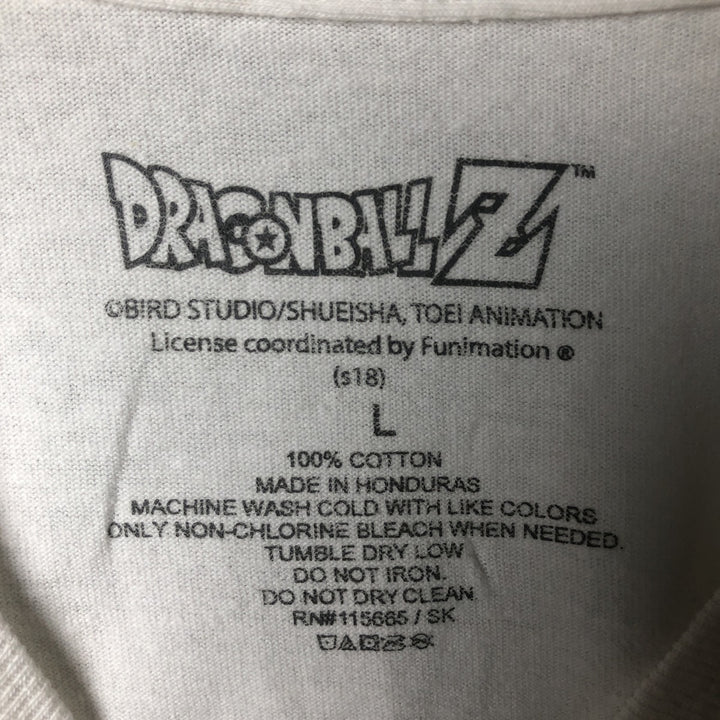 DRAGONBALL Z Dragon Ball Z Anime Character Print Long Sleeve T-Shirt, Men's Size L cotton white type Vintage Second Hand
