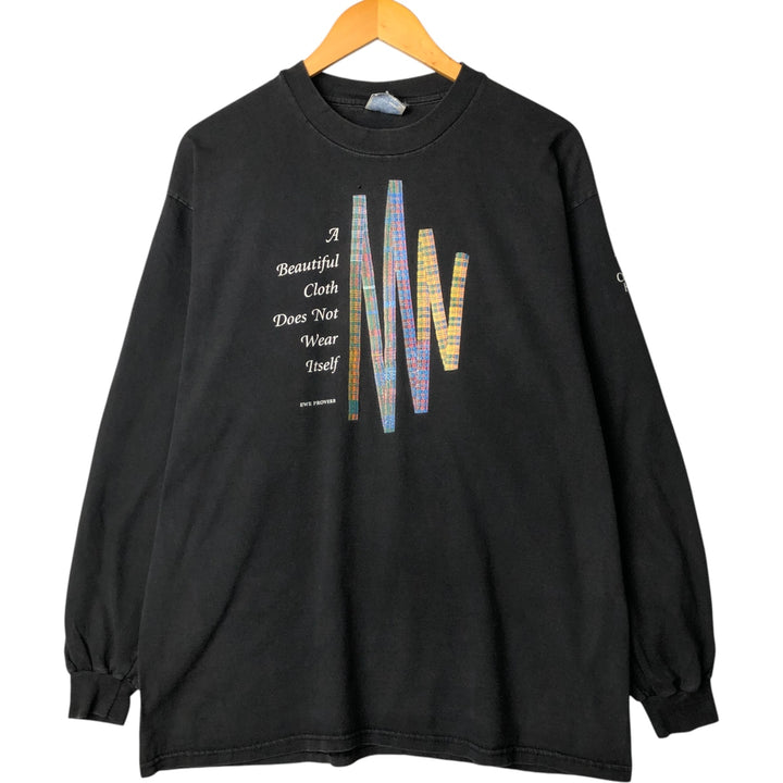 00'S Hanes Long Sleeve T-Shirt, Men's XL cotton black type Vintage Second Hand