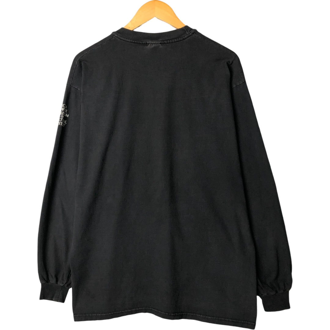 00'S Hanes Long Sleeve T-Shirt, Men's XL cotton black type Vintage Second Hand