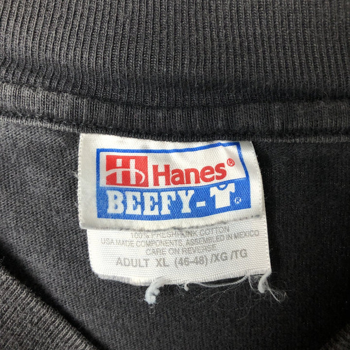 00'S Hanes Long Sleeve T-Shirt, Men's XL cotton black type Vintage Second Hand