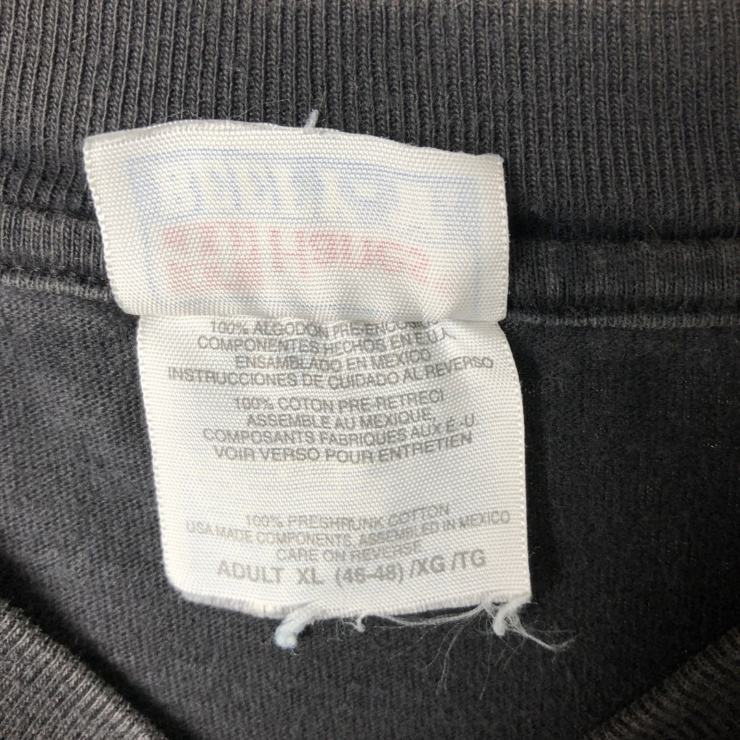 00'S Hanes Long Sleeve T-Shirt, Men's XL cotton black type Vintage Second Hand