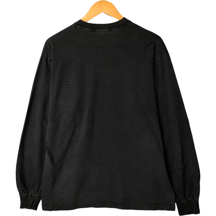 Vintage 1980'S Hanes long-sleeved T-shirt, made in the USA, size L, men's cotton Charcoal Vintage Second Hand