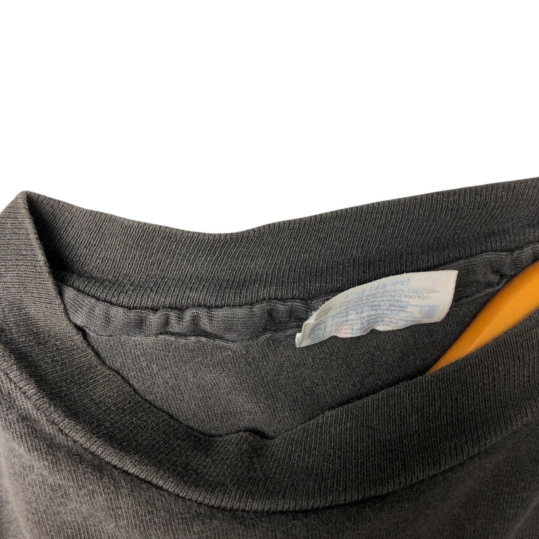 Vintage 1980'S Hanes long-sleeved T-shirt, made in the USA, size L, men's cotton Charcoal Vintage Second Hand