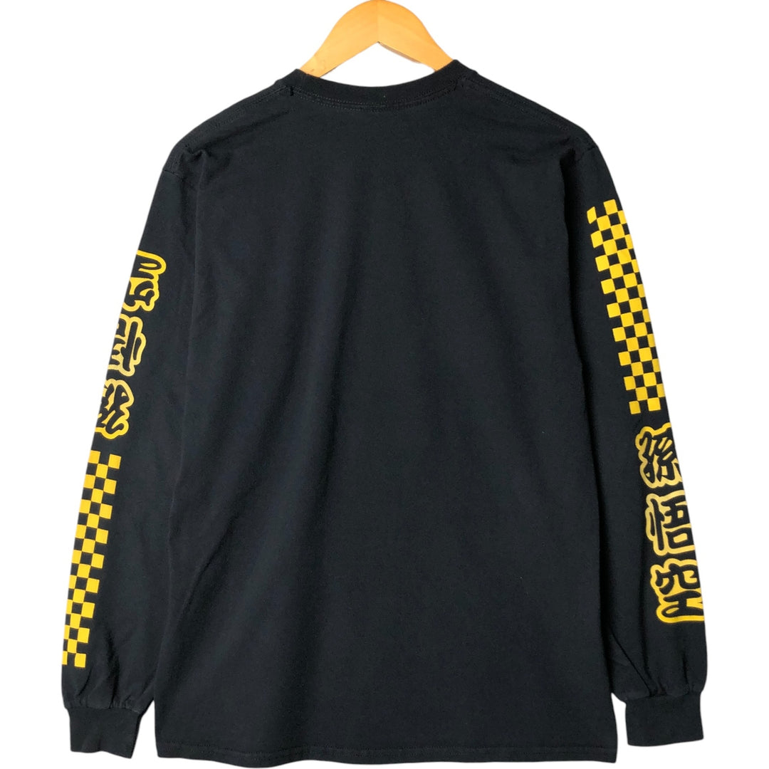 DRAGONBALL Z Dragon Ball Z Anime Character Print Long Sleeve T-Shirt, Men's Size Medium cotton black type Vintage Second Hand