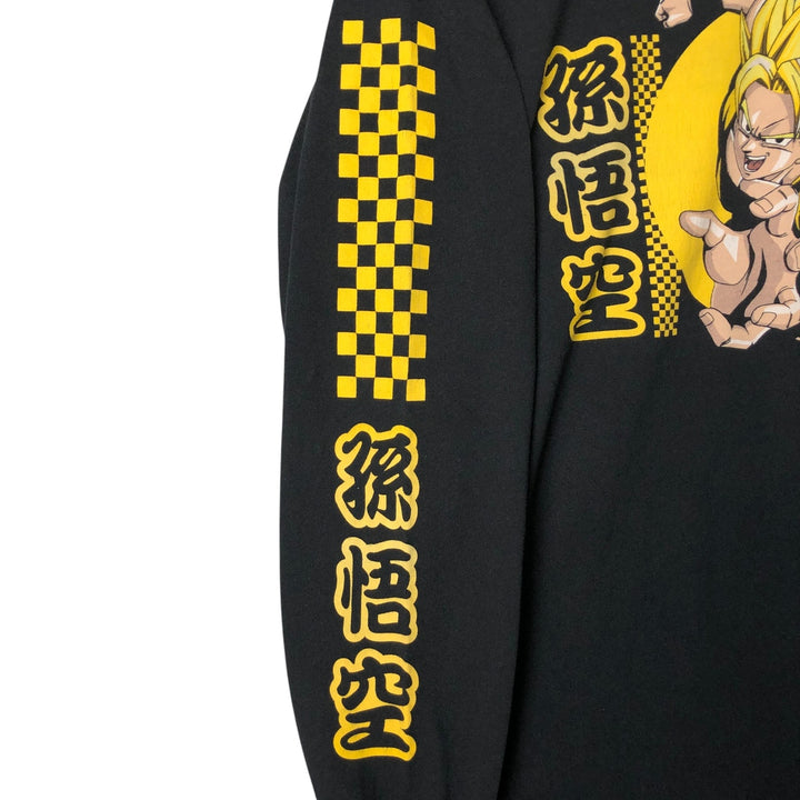 DRAGONBALL Z Dragon Ball Z Anime Character Print Long Sleeve T-Shirt, Men's Size Medium cotton black type Vintage Second Hand