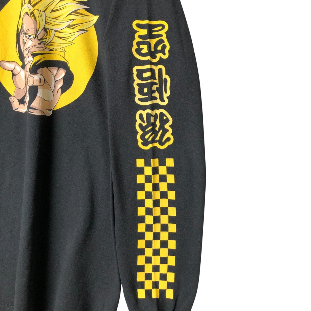 DRAGONBALL Z Dragon Ball Z Anime Character Print Long Sleeve T-Shirt, Men's Size Medium cotton black type Vintage Second Hand