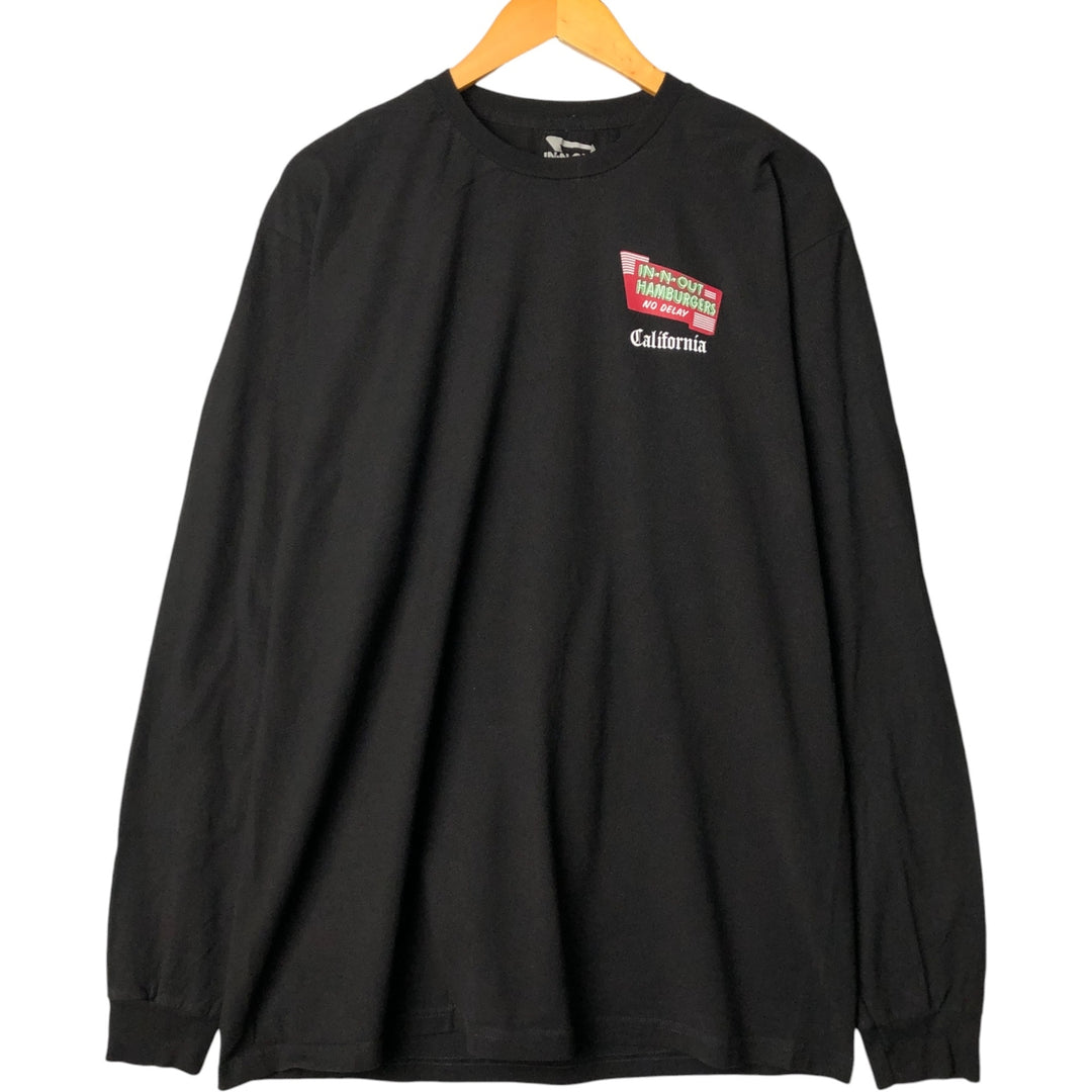 IN N OUT BURGER Advertising Long Sleeve T-Shirt, Men's Size L cotton black type Vintage Second Hand