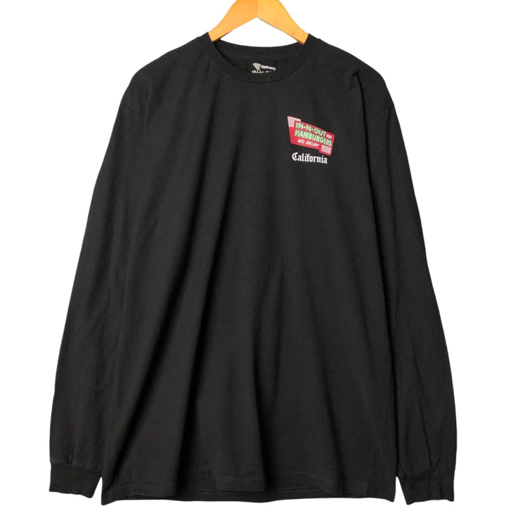 IN N OUT BURGER Advertising Long Sleeve T-Shirt, Men's Size L cotton black type Vintage Second Hand