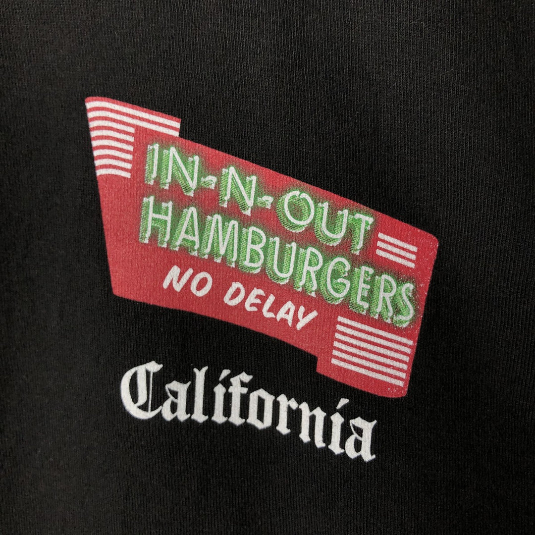 IN N OUT BURGER Advertising Long Sleeve T-Shirt, Men's Size L cotton black type Vintage Second Hand