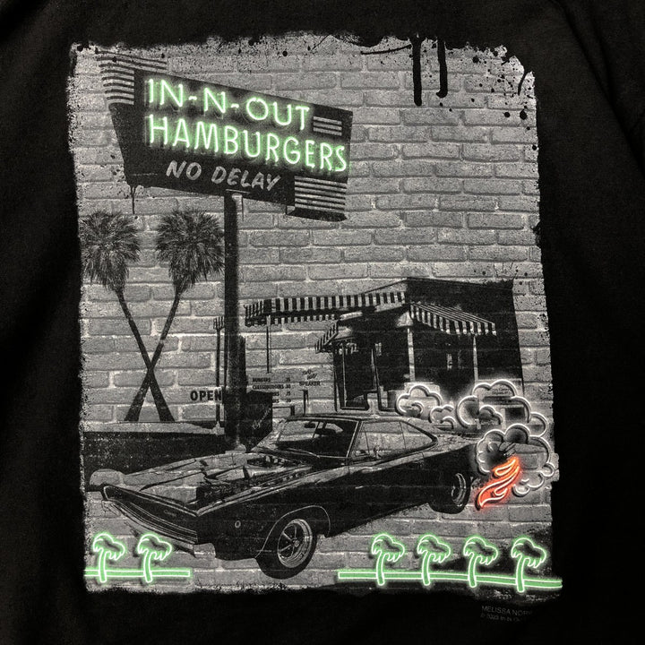 IN N OUT BURGER Advertising Long Sleeve T-Shirt, Men's Size L cotton black type Vintage Second Hand