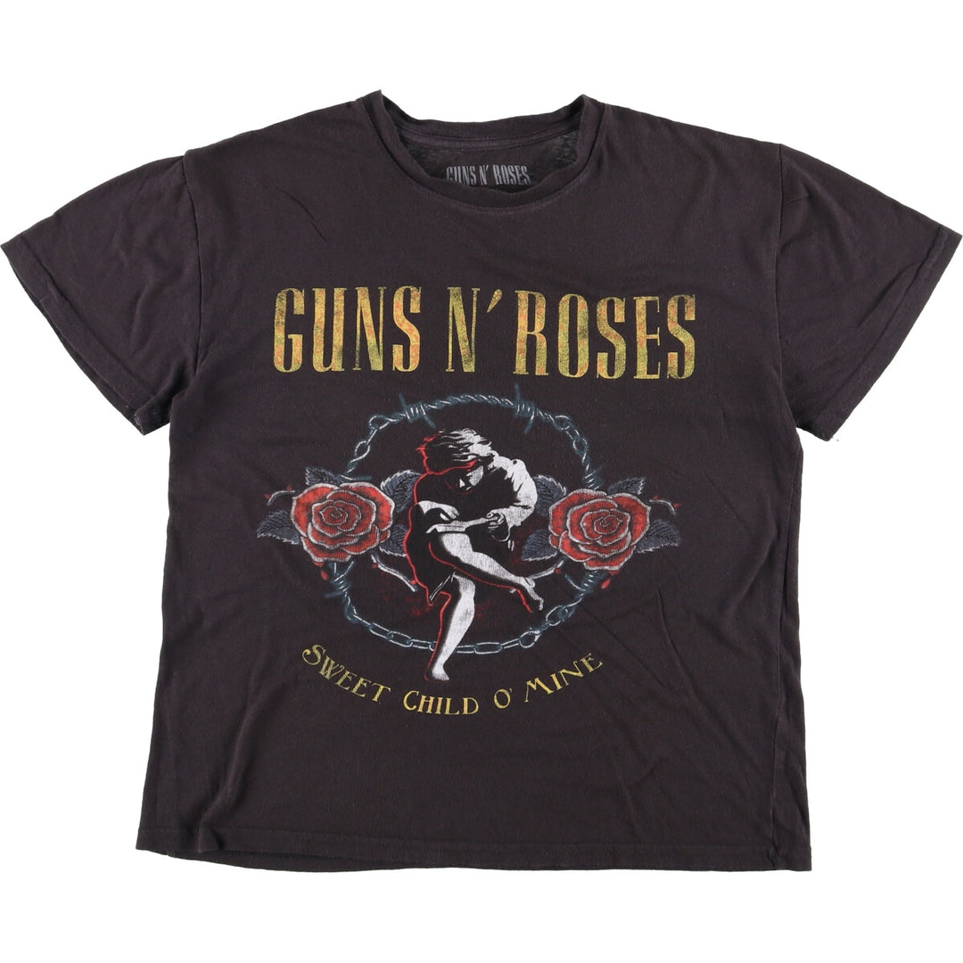 Guns N' Roses Band T-shirt, Men's M size cotton black type Vintage Second Hand