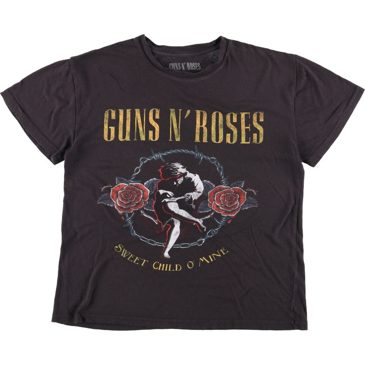Guns N' Roses Band T-shirt, Men's M size cotton black type Vintage Second Hand