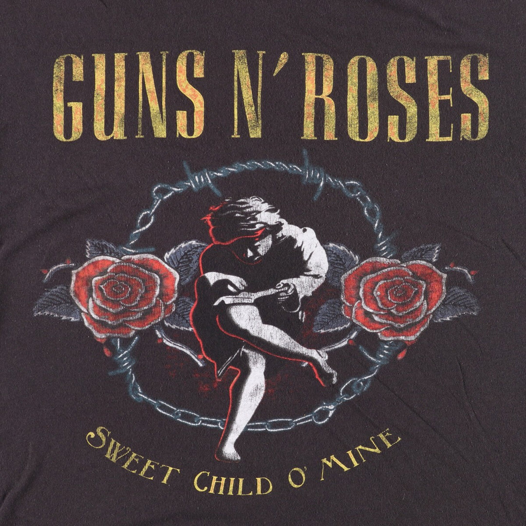 Guns N' Roses Band T-shirt, Men's M size cotton black type Vintage Second Hand