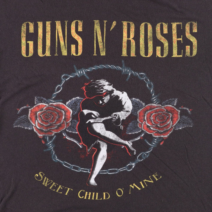 Guns N' Roses Band T-shirt, Men's M size cotton black type Vintage Second Hand