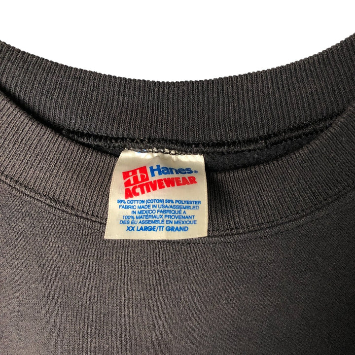 Vintage 90'S Hanes ACTIVEWEAR printed sweatshirt, men's size XXL cotton black type Vintage Second Hand