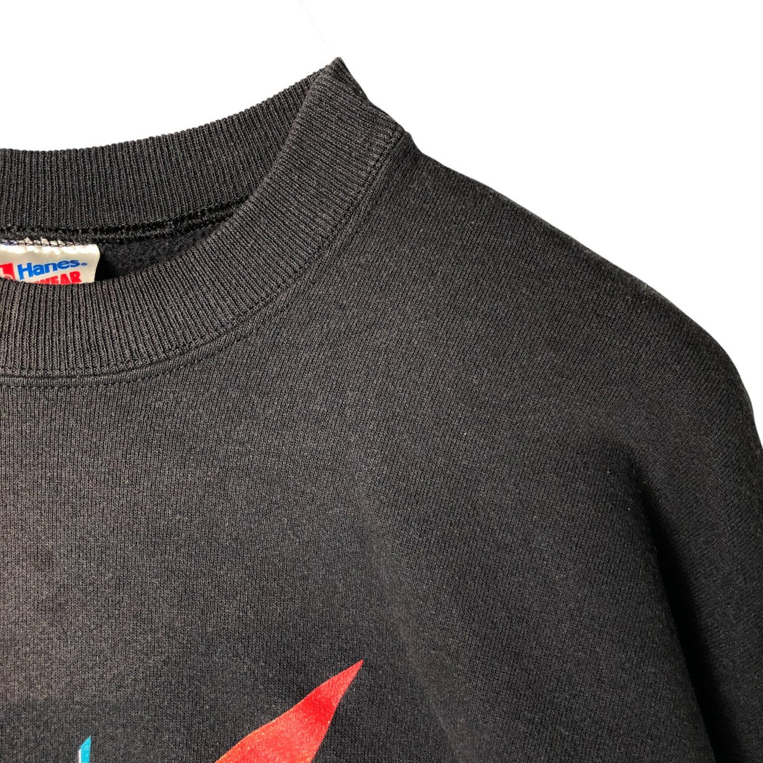 Vintage 90'S Hanes ACTIVEWEAR printed sweatshirt, men's size XXL cotton black type Vintage Second Hand