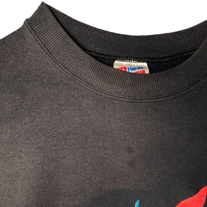 Vintage 90'S Hanes ACTIVEWEAR printed sweatshirt, men's size XXL cotton black type Vintage Second Hand