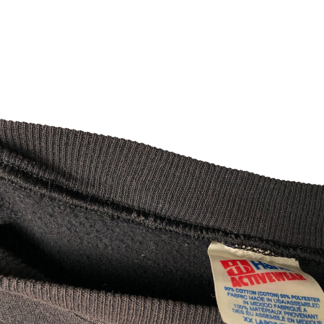 Vintage 90'S Hanes ACTIVEWEAR printed sweatshirt, men's size XXL cotton black type Vintage Second Hand