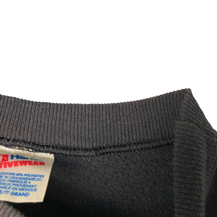 Vintage 90'S Hanes ACTIVEWEAR printed sweatshirt, men's size XXL cotton black type Vintage Second Hand