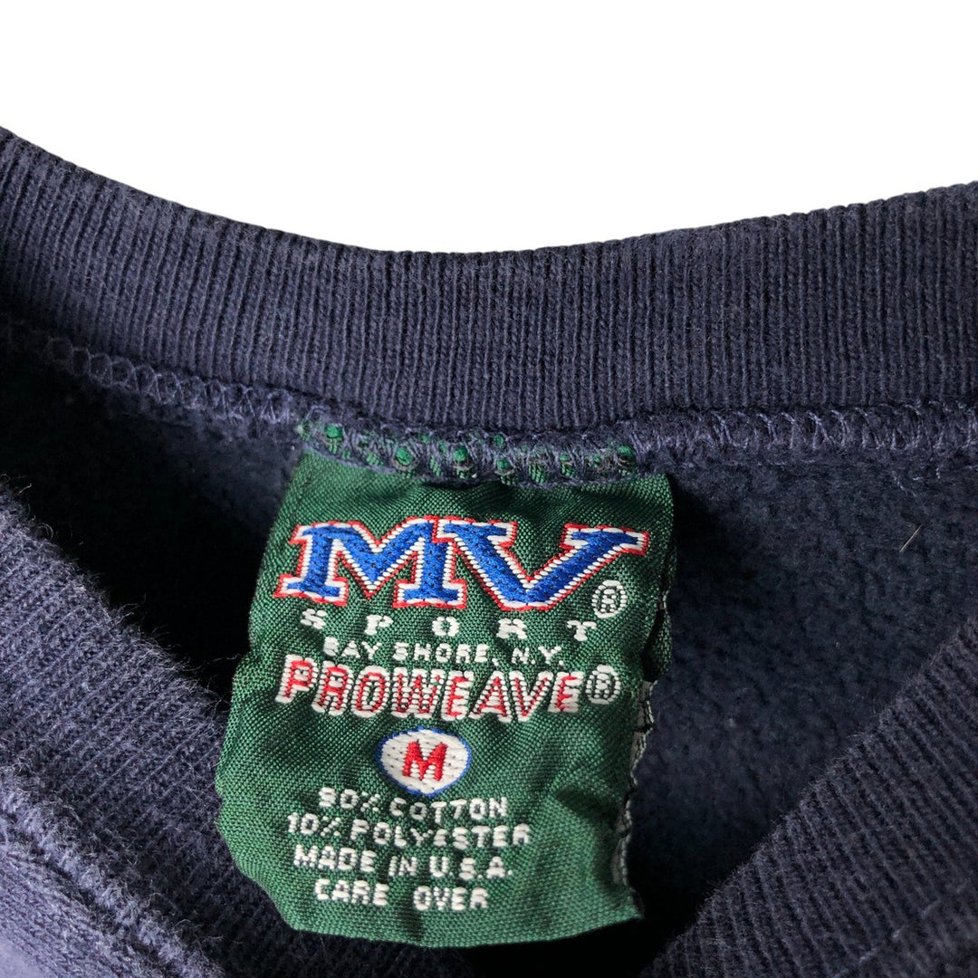 Vintage 90'S MV SPORT PROWEAVE logo sweatshirt, Made in USA, Men's size M cotton navy blue type Vintage Second Hand