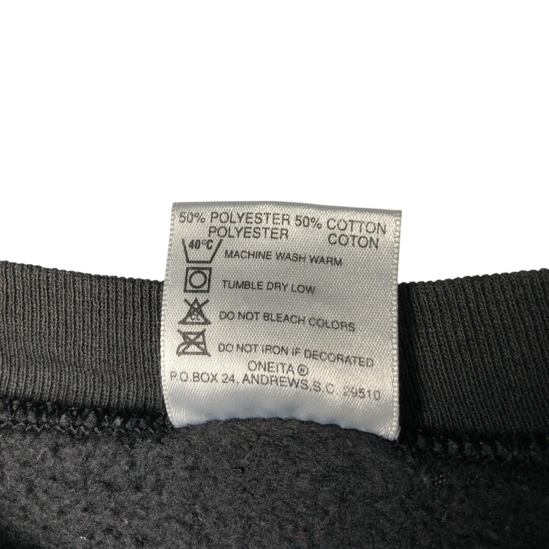 90'S ONEITA Sweatshirt, Made in USA, Men's Size L, Vintage polyester black type Vintage Second Hand