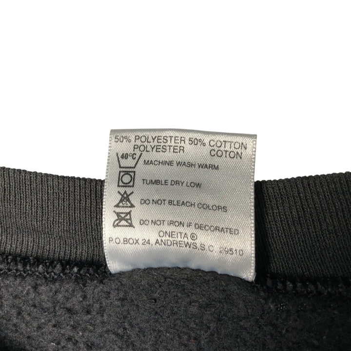 90'S ONEITA Sweatshirt, Made in USA, Men's Size L, Vintage polyester black type Vintage Second Hand
