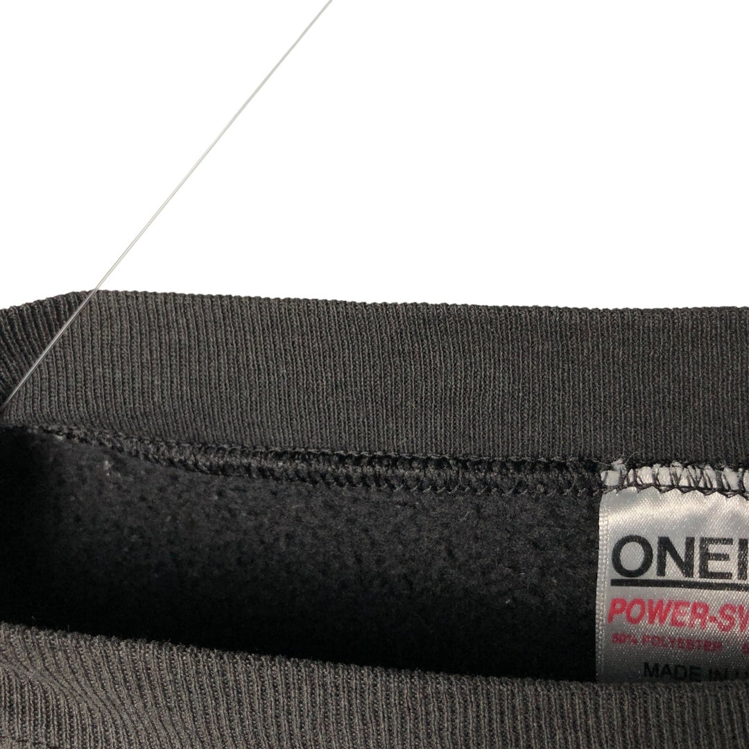 90'S ONEITA Sweatshirt, Made in USA, Men's Size L, Vintage polyester black type Vintage Second Hand