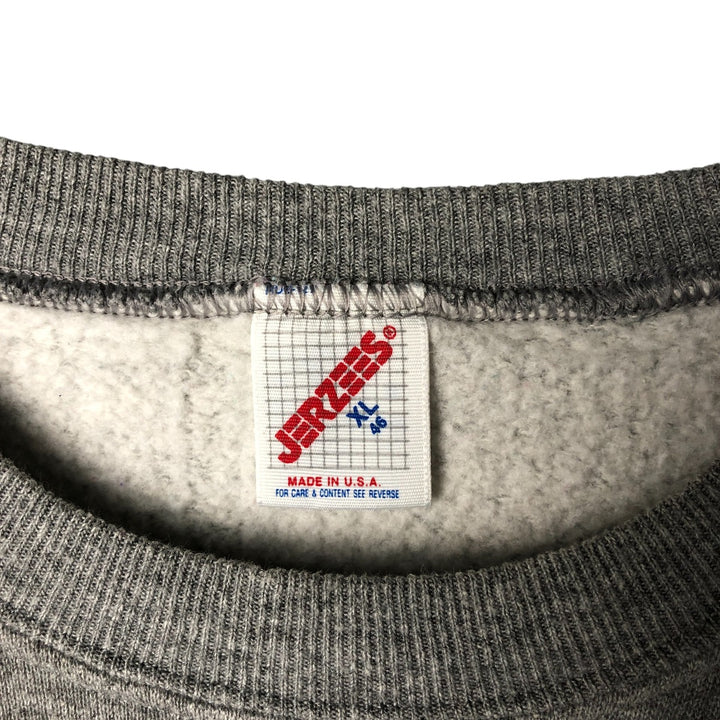 Vintage 80s-90'S Jerzees Painted Sweatshirt, Made in USA, Men's Size XL polyester gray type Vintage Second Hand