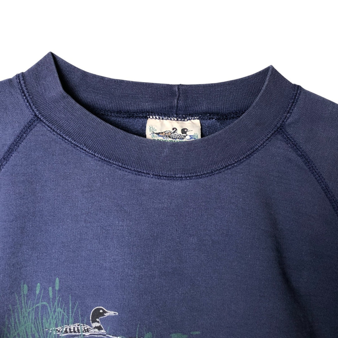 Vintage 90'S NORTHERN printed sweatshirt, size L, men's unclear navy blue type Vintage Second Hand