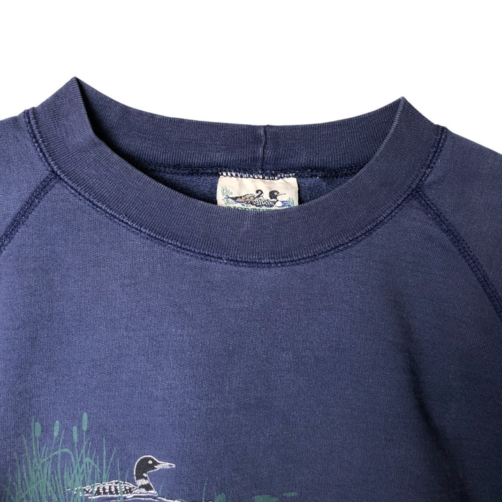 Vintage 90'S NORTHERN printed sweatshirt, size L, men's unclear navy blue type Vintage Second Hand