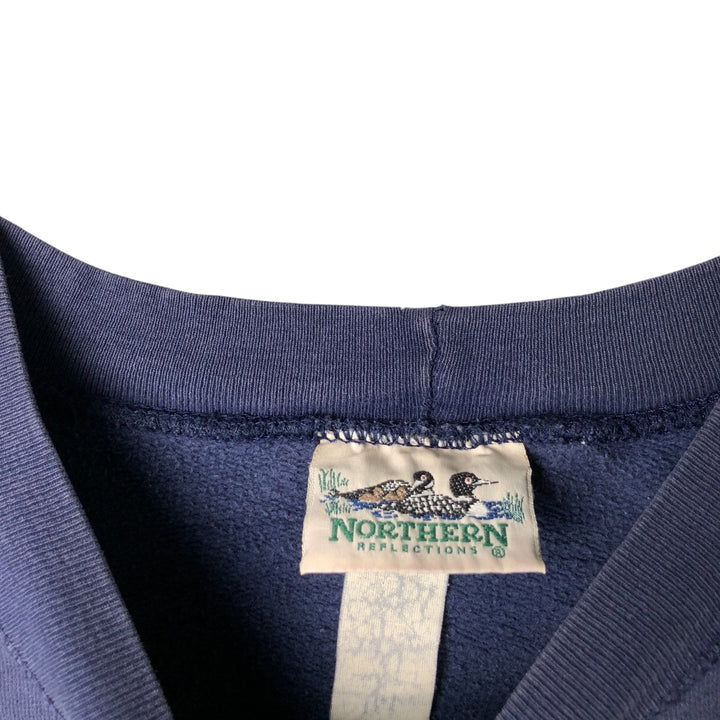 Vintage 90'S NORTHERN printed sweatshirt, size L, men's unclear navy blue type Vintage Second Hand